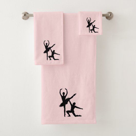 Ballet Couple Dance Pink Accent Bad Handdoek (Insitu)