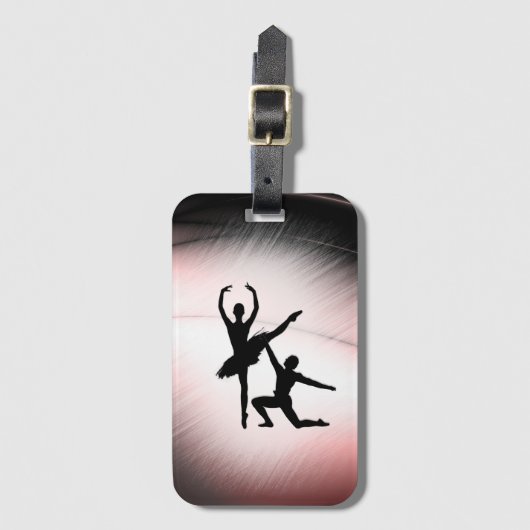 Ballet Couple Dance Pink Accent Bagagelabel (Voorkant (verticaal))