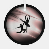 Ballet Couple Dance Pink Accent Glas Ornament (Achterkant)