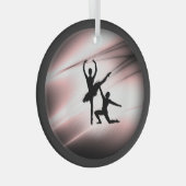 Ballet Couple Dance Pink Accent Glas Ornament (Voorkant Rechts)