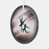 Ballet Couple Dance Pink Accent Glas Ornament (Voorkant links)