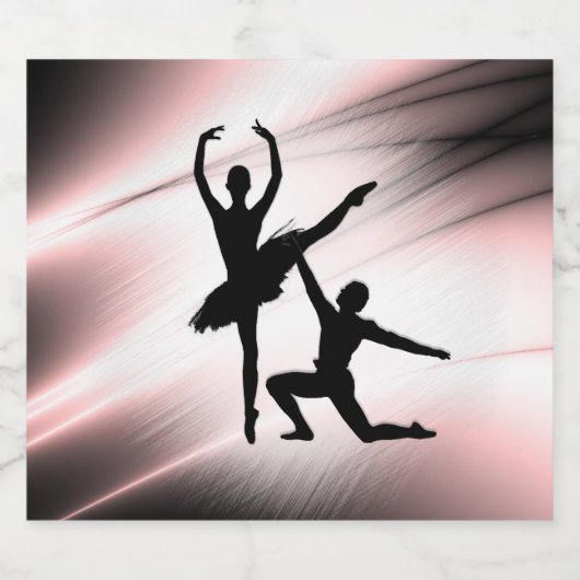 Ballet Couple Dance Pink Accent Sparkling Wijnetiket (Enkel label)