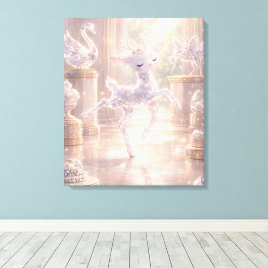 Ballet Crystal Deer Canvas Print (Insitu (Houten vloer))
