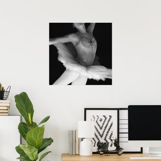 Ballet - Dance - Ballerina 9 - Zwart-wit Poster (Thuiskantoor)