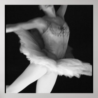 Ballet - Dance - Ballerina 9 - Zwart-wit Poster