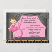Ballet Dance Birthday Party Invitation Kaart (Voorkant)