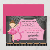 Ballet Dance Birthday Party Invitation Kaart (Voorkant / Achterkant)
