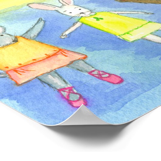 Ballet Dance Class Animals Poster (Hoek)