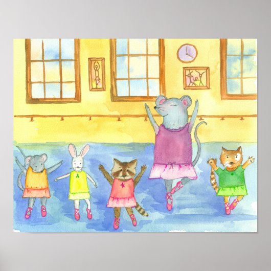 Ballet Dance Class Animals Poster (Voorkant)