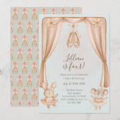 Ballet Dance Girls Fourth Birthday Invitation Kaart (Voorkant / Achterkant)