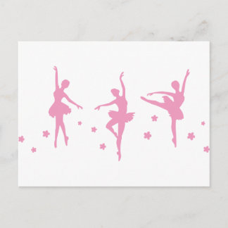 Ballet Dance Girls Pink Women Fancy Fun Party Show Briefkaart