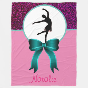 Ballet Dance Glitter en Bow Fleece Deken