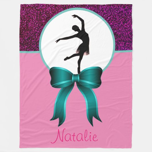 Ballet Dance Glitter en Bow Fleece Deken (Voorkant)
