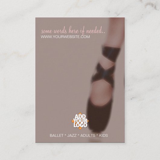 Ballet Dance groot Visitekaartje (Achterkant)