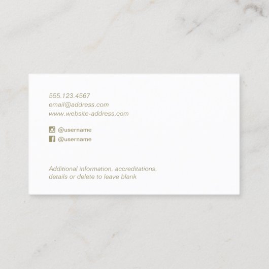 Ballet Dance Instructor Foto Visitekaartje (Achterkant)