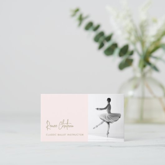 Ballet Dance Instructor Foto Visitekaartje (Staand voorkant)