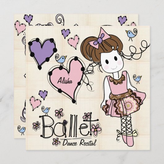 Ballet Dance Overweging Uitnodiging (Voorkant / Achterkant)