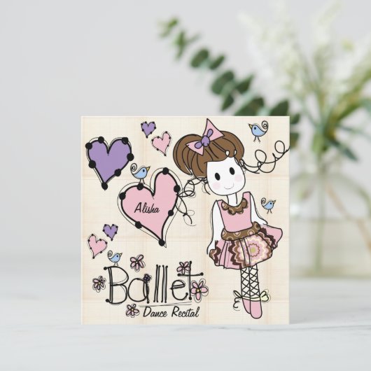 Ballet Dance Overweging Uitnodiging (Staand voorkant)