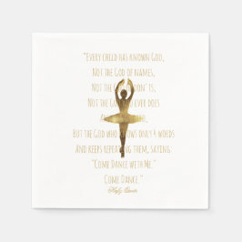 Ballet Dance Party Gouden Ballerina Quote Typograf Servet
