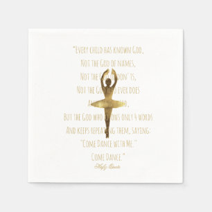 Ballet Dance Party Gouden Ballerina Quote Typograf Servet