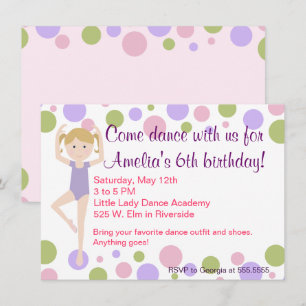 Ballet Dance Party Invitation Kaart