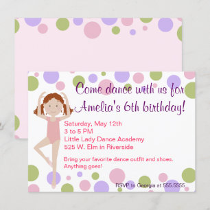 Ballet Dance Party Invitation Kaart