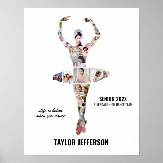Ballet Dance Photo Collage Custom Ballerina Poster (Voorkant)