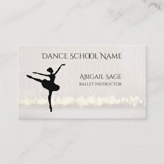 Ballet Dance School Professional Dancer Custom Visitekaartje (Voorkant)
