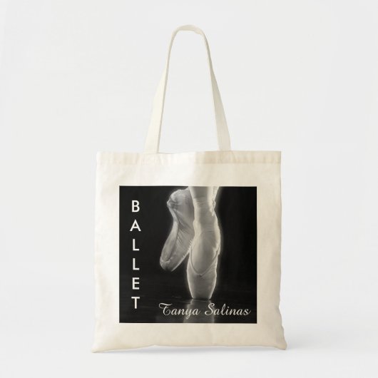 Ballet Dance Toe Shoes Bag met persoonlijke naam Tote Bag (Voorkant)