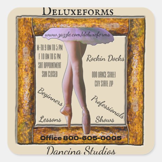 Ballet Dance Wood Vierkante Sticker (Voorkant)