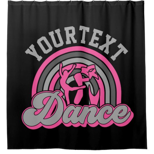 Ballet Dancer ADD TEKST Klassieke Dans Performer Douchegordijn (Voorkant)