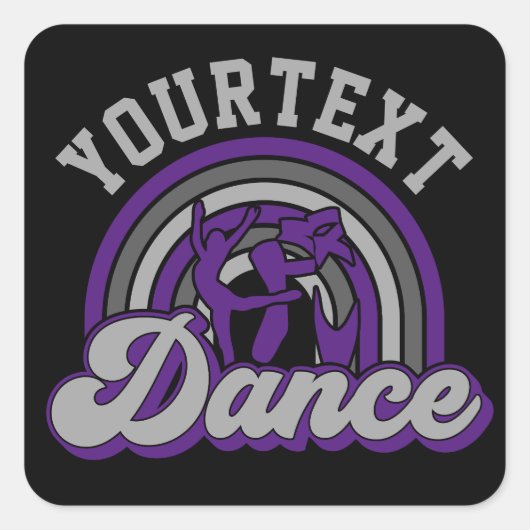 Ballet Dancer ADD TEKST Klassieke Dans Performer Vierkante Sticker (Voorkant)