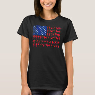 Ballet Dancer American Flag op 4 juli Amerikaanse T-shirt