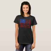 Ballet Dancer American Flag op 4 juli Amerikaanse T-shirt (Voorkant volledig)