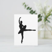 BALLET DANCER Arabesque (Ballerina silhouette) ~.p Briefkaart (Staand voorkant)