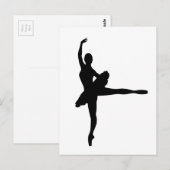BALLET DANCER Arabesque (Ballerina silhouette) ~.p Briefkaart (Voorkant / Achterkant)