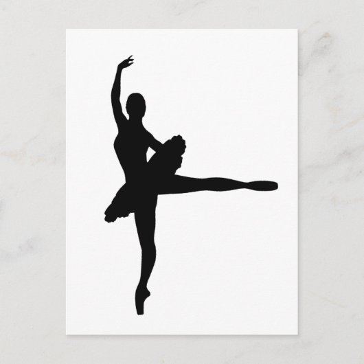 BALLET DANCER Arabesque (Ballerina silhouette) ~.p Briefkaart (Voorkant)