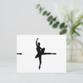 BALLET DANCER Arabesque (Ballerina silhouette) v2 Briefkaart (Staand voorkant)