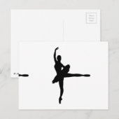 BALLET DANCER Arabesque (Ballerina silhouette) v2 Briefkaart (Voorkant / Achterkant)