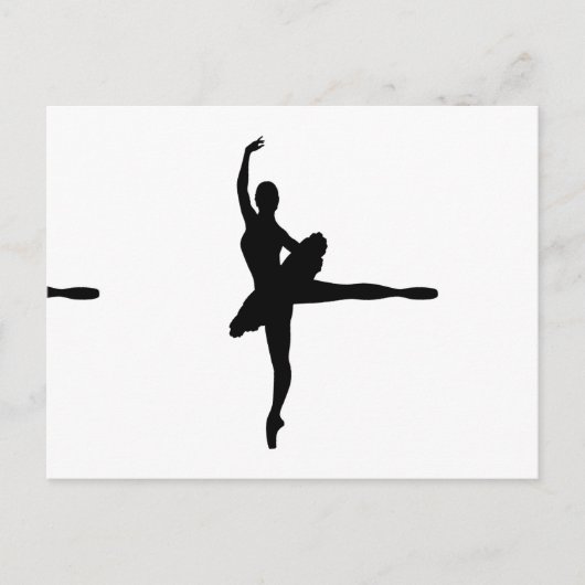 BALLET DANCER Arabesque (Ballerina silhouette) v2 Briefkaart (Voorkant)