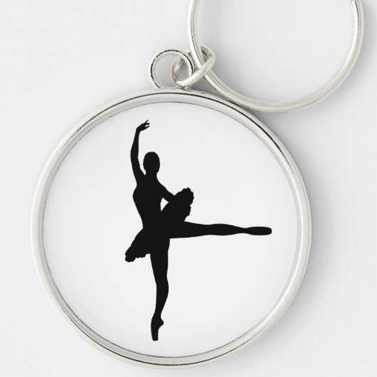 BALLET DANCER Arabesque (Ballerina silhouette) v2 Sleutelhanger (Voorkant)