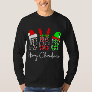 Ballet Dancer Ballerina Merry Kerstmis T-shirt