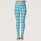 Ballet Dancer Ballerina Silhouette Leggings Blue (Voorkant)