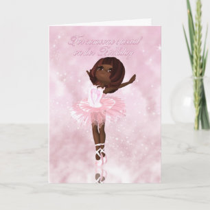Ballet Dancer Birthday Card - Afrikaanse Amerikaan Kaart