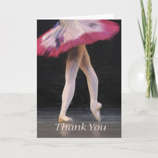 Ballet Dancer Blank Thank Greeting Card Bedankkaart (Voorkant)