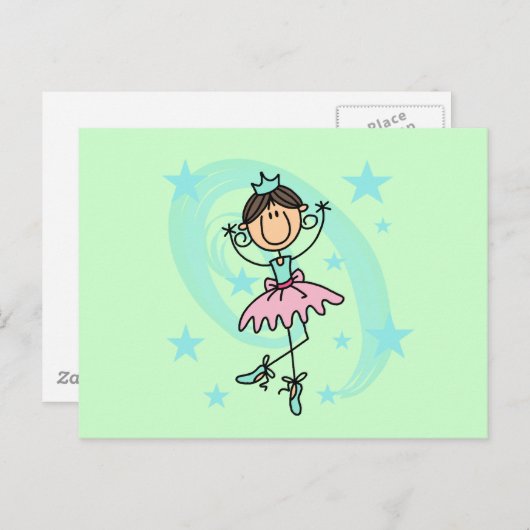 Ballet Dancer - Bruine T-shirts en cadeautjes Briefkaart (Voorkant / Achterkant)