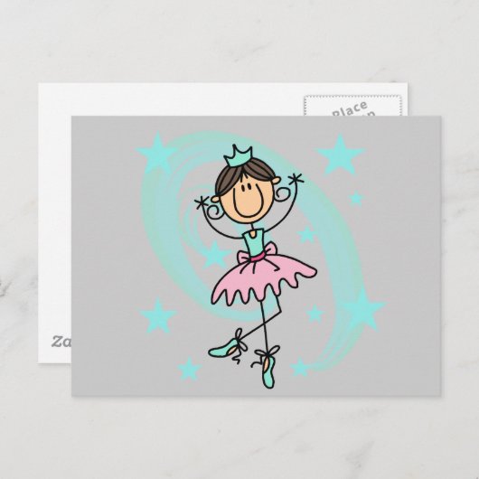 Ballet Dancer - Bruine T-shirts en cadeautjes Briefkaart (Voorkant / Achterkant)