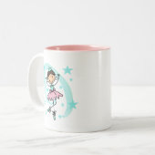 Ballet Dancer - Bruine T-shirts en cadeautjes Tweekleurige Koffiemok (Voorkant links)