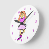 Ballet Dancer Clock Ronde Klok (Hoek)