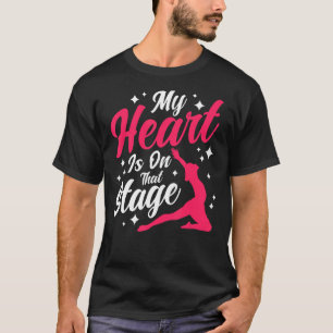 Ballet Dancer Dance Girl Ballerina Heart op het po T-shirt